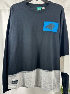 0110 SZ M. NFL PANTHERS  long sleeve, multicolored black white